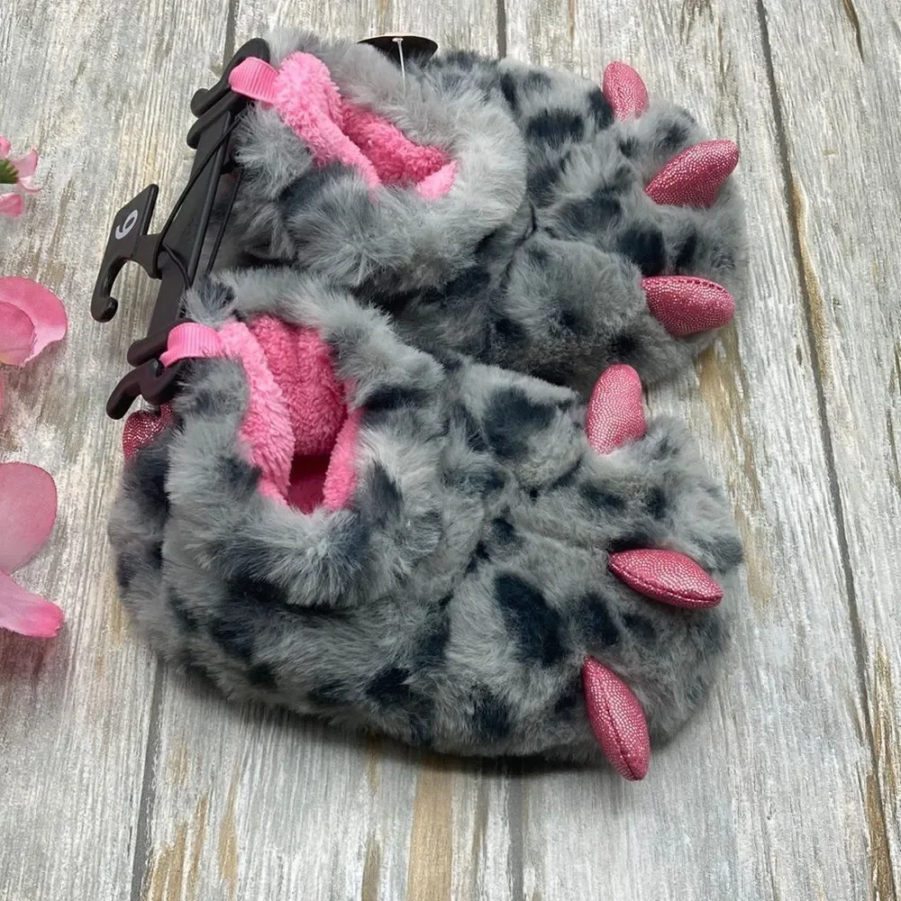 Baby Girl Fuzzy Claw Foot Little Monster Feet Slippers Shoes Size 6
